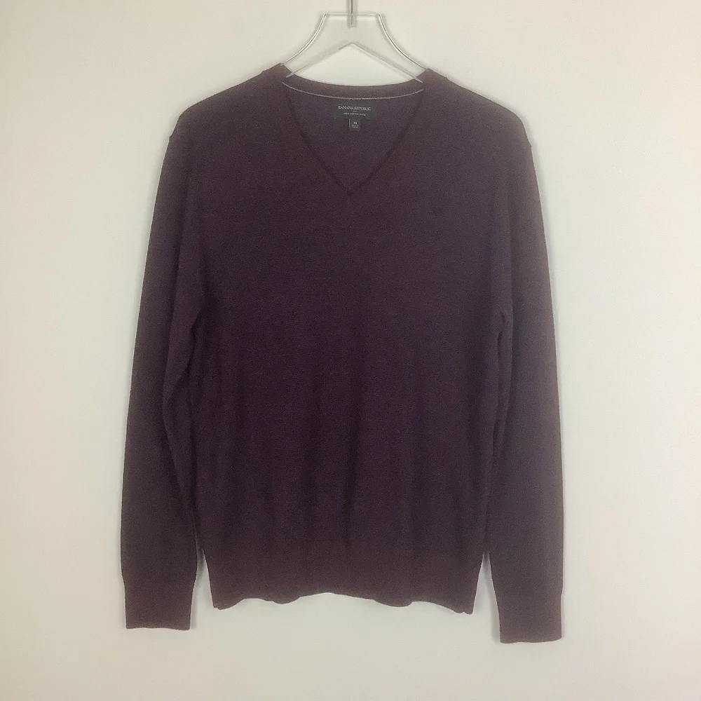 Banana Republic Men's Merino Wool V Neck‎ Sweater M